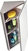 Mirror Cabinets Bathroom Stainless Steel Corner Triangle Bathroom Wall Mirror Stainless Steel Bathroom Cabinet (Color: Silver, Size: 60x30x21cm) (Silver 60x30x21cm)