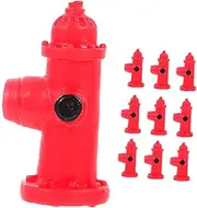 Totority 10pcs Miniature Fire Hydrant Models Imitated Mini Fire Hydrant Sand Table Adornment DIY Micro Landscape Dollhouse Accessories for Layout