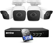ANNKE 8CH 5MP Outdoor Home Security Camera System with 2TB Hard Drive, 4× 5.0MP (2560 X 1944)Wired Bullet CCTV Cameras, 8-Channel 3K Lite Video DVR Recorder for 24/7 Recording,100ft EXIR Night Vision