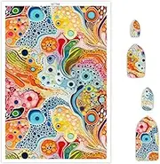 Briartw 10 Sheets Polymer Clay Transfer Paper - Per Sheet 5.82 X 3.93 Inch Water-Soluble Transfer Sheets for DIY Clay Jewelry Making Disposable Stickers - Psychedelic Dream Pattern