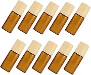 GANAZONO 10Pcs Refillable Glass Roller Bottles with Grain Caps Leak Essential Oil Perfume Containers for Travel Portable and Lightweight for Go Use