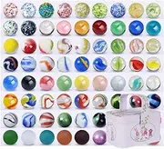 60 PCS of Colored Glass Marbles for Kids, Fun Retro Children's Toys, Handmade Glass Marbles Suitable for Marbles, Game Toys