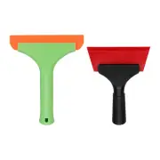 Shower Squeegee for Glass Doors 6"with Rubber Squeegee, Green/Orange, Black/Red