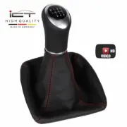 ICT gear shift knob gaiter boot for Ford Mondeo MK4 leather thread red C65 (for: Ford)