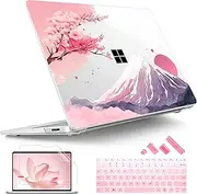 [Tuiklol] Case for Microsoft Surface Laptop 13.8 inch 2024 Release 7th Edition,Windows 11 AI+ PC Model: 2036 with Plastic Hard Shell Case + Screen Protector+ Keyboard Cover, Mountain and Tree