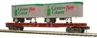 MTH 20-95555 O Premier Milwaukee Road Flat Car w(2) Green Giant PUP Trailers NEW