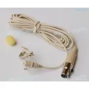 Beige Clip Lavalier Microphone For AKG Samson Gemini Wireless 3Pin XLR mini Plug