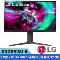 在飛比找momo購物網優惠-【LG 樂金】32GR93U-B 32型 UltraGear