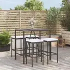 Weather Resistant Garden Bar Set Outdoor Furniture PE Rattan Table Stools 5PCS