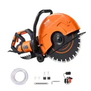 Electric Concrete Saw, 16 in, 2800 W 15 A Motor Circular Saw Cutter with Max. 6 in Adjustable Cutting Depth, Wet Disk Saw Cutter Includes Water Line, Pump and Blade, for Stone,