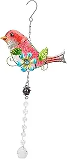 Toddmomy Garden Decor Bird Wind Chime Pendant Red Bird Crystal Chime Home Yard Decor Safe Material