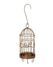 24X ANTIQUE GOLD HANGING GILDED VINTAGE BIRDCAGE VOTIVE TEALIGHT CANDLE HOLDER