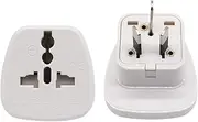 Travel Adapter for Australia/New Zealand with Safety Shutter and Insulated Pins, US/UK/JP/CN/EU to AU/NZ Grounded Outlet Socket (1 Piece White)