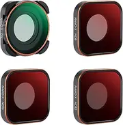[K&F Concept] 4-Pack Lens Filter ND8 ND16 ND32 CPL Compatible for GoPro Hero11 /Hero10 /Hero 9 Black, Neutral Density & Polarizing Lens Filter Kit Protector for Go Pro 11/10/9 Accessories