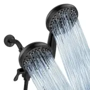 24-Setting High Pressure 3-Way Shower Head Combo, Hand Held Shower & Rain Sho...