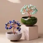 Handmade Money Tree Colorful Teabowl Feng Shui Trees Natural Crystal Tree
