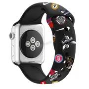 Silicone Watch Band for Apple Watch 44mm Multi-Logo Pattern