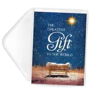 Religious Christmas Cards- Boxed Christmas Cards with Envelopes & Stickers-