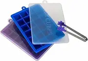 Silicone Ice Cube Tray with Lid Ice Cubes Baking BPA Easy to Release for Juice Baby Food Chocolate 24 Holes Multicolor330