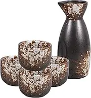CHILDWEET Traditional Japanese Sake Serving Pot Cups Set 4 Cups Ceramic Material