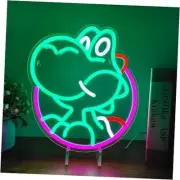 Yoshii Neon Sign for Wall Decor, Mario Lamp Game Decor, Anime Neon Light for