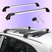 2PCS Cross Bars fit for Audi E-tron 2019-2024 Roof Rail Rack Accessories Black and Silver Crossbars Lockable Aluminum Alloy