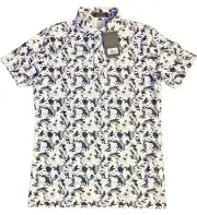 G/FORE Polo Mens Small Floral All Over Print Palm Fronds Tech Pique G4MS23K240C