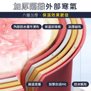 【新錸家居】免安裝★大容量加厚3秒折疊保溫泡澡桶浴缸(附坐墊 免充氣好收納耐磨 儲水桶沐浴澡盆游泳池)