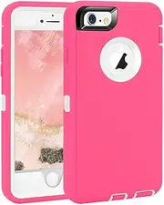 iPhone 6 Plus/6S Plus Case, Maxcury Heavy Duty Shockproof Series Case for iPhone 6 Plus/6S Plus (5.5") with Built-in Screen Protector Compatible with All US Carriers (Rose/White)