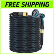 Durable Non-Expanding Garden Hose 100 ft - Kink Resistant with Portable Storage