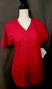 S.C.R.U.B.S. Unisex Snap Front Top - Red Size XS - NWT