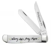 Case xx Knives Mini Trapper Worry Less, Pray More Natural Bone 60869
