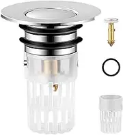 Pop Up Drain Filter Bathroom Sink | Basin Press-Type Plug Hair Catcher Anti-Clogging - Multi-Function Drain Filter Bathroom Sink for Wash Basin Kitchen Bathroom Tub