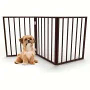 PaoveFor Indoor Pet Dog Gate - 3-Panel Folding Pet Barrier for Stairs Hallway...