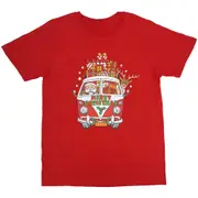 New Funny Unisex Xmas Christmas T shirt Tee Adult Kids Mens Womens Boys Santa - Santa Drive Kombi (Red)