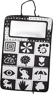 PERSELOSO Sensory Cognitive Mirror Car Backseat Pendant for Newborns High Contrast Activity Book for Learning Colors Animals Safe Present