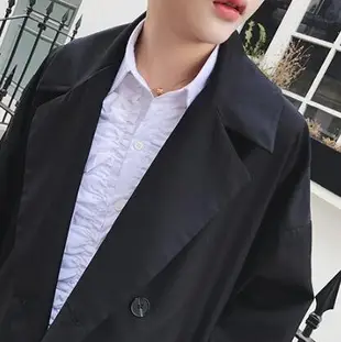 FINDSENSE Z1 韓國 時尚 潮 男 寬鬆 長款 大翻領 大衣袖 長款 風衣外套 長大衣