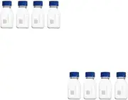 ULTECHNOVO 2sets Experiment Drying Rack Reusable Water Hydro Drinks Empty Flask Container with Lid Lids with Straw Water Glasses Liquid Containers 4pcs*2