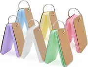 6 Pack 300 Easy Flip Flash Cards Blank Study Cards Revision Cards with Binder Ring Multicolor Kraft Paper Scratch Memo Note Pads/Index Cards/DIY Greeting Card/Bookmark, 5.5 x 9 cm