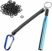 Wacky Rig Tool with 100 Fishing O-Rings,Wacky O-Rings Rigging Plastic Senko Style Worms, for Soft Baits Lures Fishing Accessories