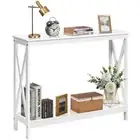 Giantex Console Table 2Tier Entry Hallway Table X-Design Sofa Side Display Shelf