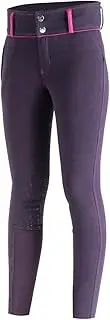 [HORZE] Children's Kids PURPLE Silicone Full Seat Silicone Bit Print English Riding Breeches (US Jr. XL/EU 160)