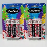 Chapstick Candy Cane Lip Balms Peppermint Holiday Limited Edition x2 (6 tubes)