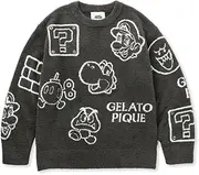 gelato pique(ジェラート ピケ) Super Mario PWNT241045 Women's Babymocore Sort Jacquard Pullover