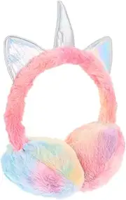 [Minkissy] Adorable Unicorn Earmuffs Horn Design Women's Winter Ear Warmers Noise Reduction Ear Muffs