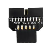 Black Panel Plug-in Adapter Computer Motherboard USB3.0 19/20pin To USB2.0 9pin