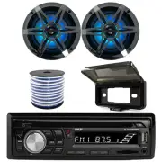 Pyle PLCDBT95 Bluetooth USB CD Receiver, 2X 6.5" LED Speakers, Stereo Cover