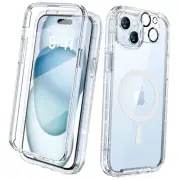 Magnetic Designed for iPhone 15 Case, iPhone 15 6.1" Magnetic Clear Glitter