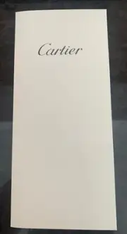 Authentic Cartier White Receipt Folder 4" x 9"