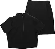 [OATIPHO] Two Piece Outfits with Short Sleeve Crop Top and Bodycon Skirt Summer Going Out Crop Tops and Dress Set M